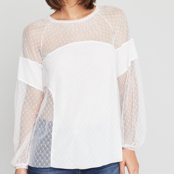 Mesh Panel Blouse - Picture 3 of 13